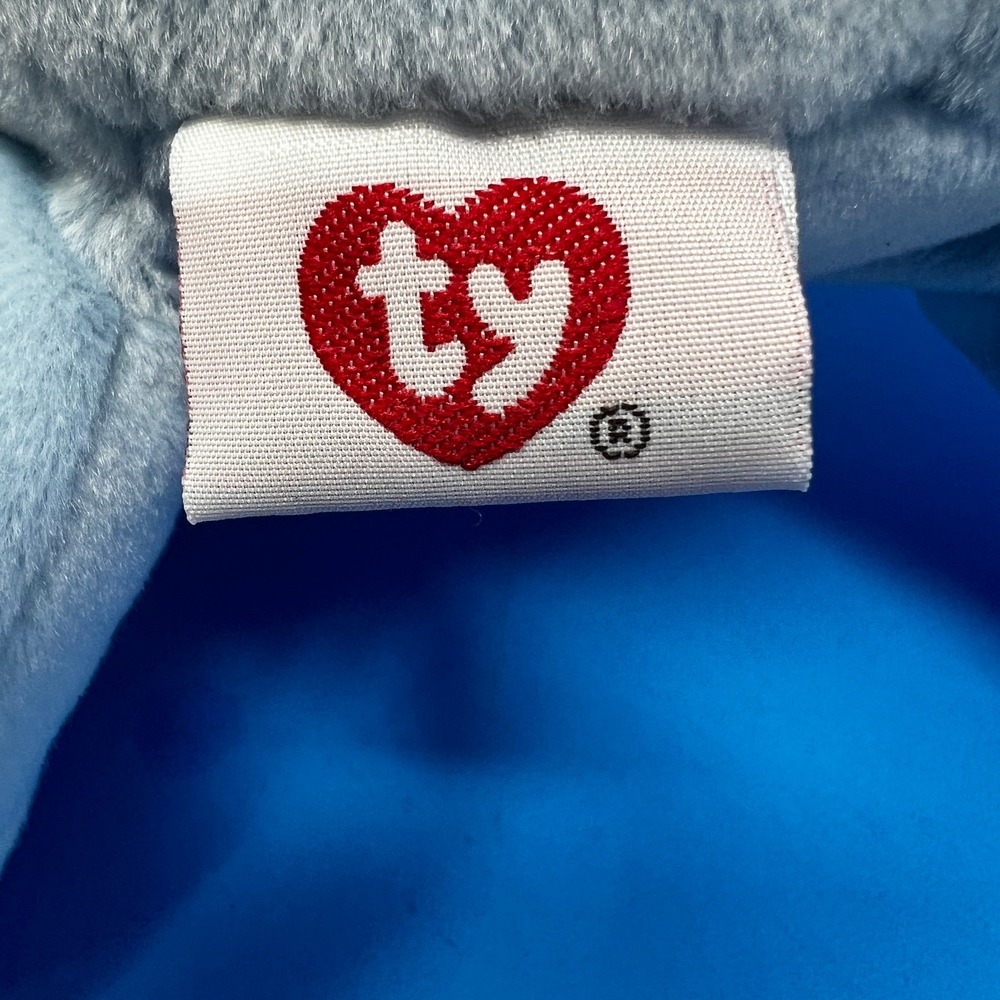 Vtg Ty Classic Huggy Teddy Bear 13 Inch Baby Blue 1994 Retired Plush Pink Bow - Picture 9 of 16